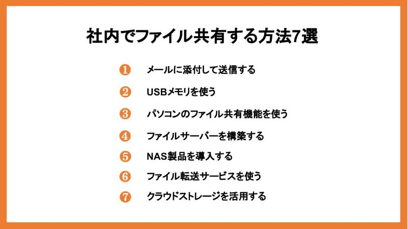 社内でファイル共有する方法7選